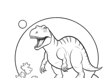 Malvorlage: T-rex auf Felsen