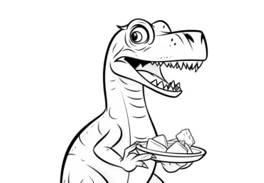 Velociraptor zum Ausmalen mit Teller-Ausmalbild