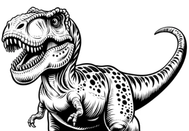 Dinosaurier Ausmalbild mit Tyrannosaurus Rex