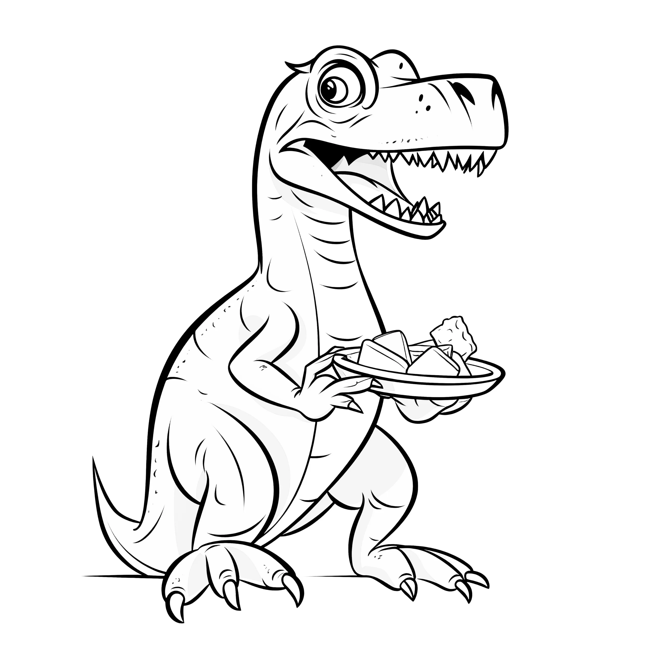 Velociraptor zum Ausmalen mit Teller-Ausmalbild